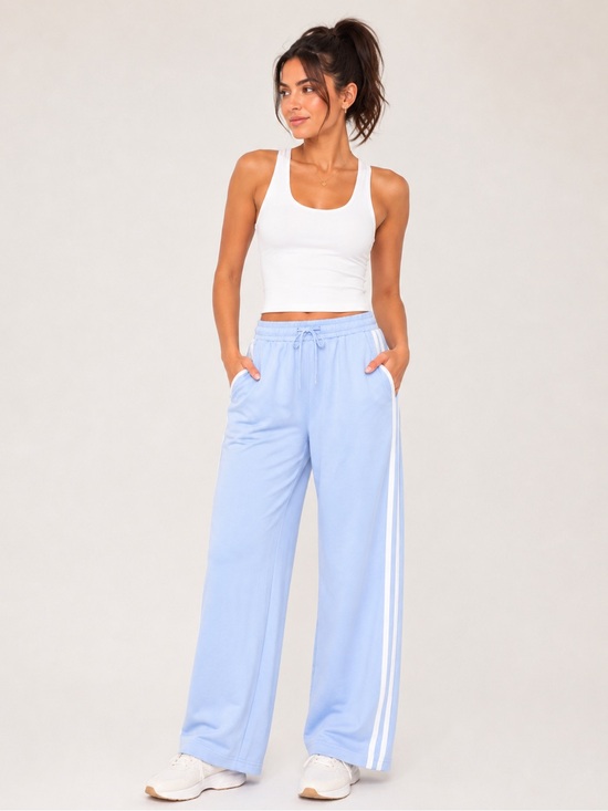 Old Navy Pants - NWT Old Navy High-Waisted SoComfy Wide-Leg Sweatpants Light Blue & White Size SP